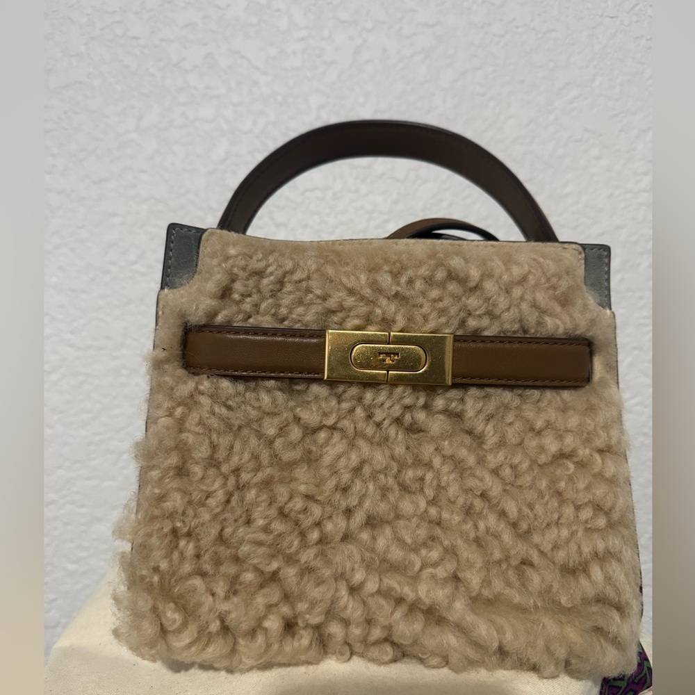 Tory Burch Lee Radziwill Petite Double Bag Shearling